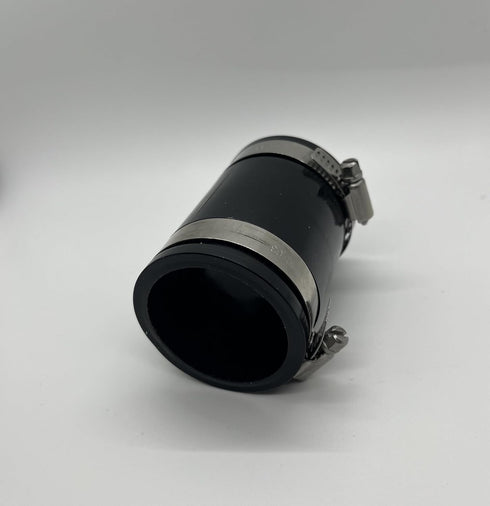 Flexible PVC Coupling with Stainless Steel Clamps, 1-1/2", Black