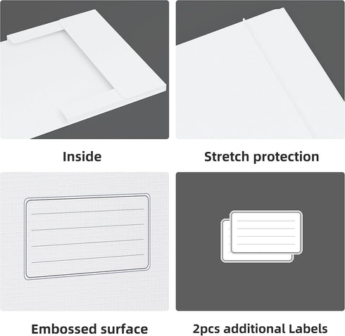 JiaWei White File Folders, 12 Pack A4 Project Folders for Document Storage, 0.5×9×12.5 Inches