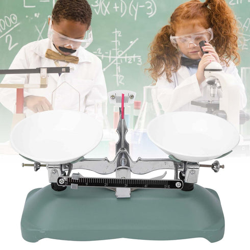Balance Scale, 100g or 500g Double Pan Balance Scale with Various Weights, Tray and Tweezers, High Calibration Accuracy Mechanical Tray Balance Scale for Lab Physics Experiment (100g)