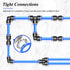 TAILONZ PNEUMATIC Blue Straight Reducing Tube OD Push to Connect Tube Fittings, 3/16" x 3/8" (Pack of 10)
