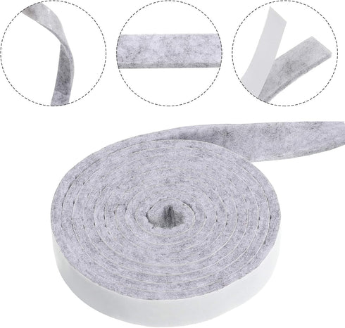 Zonon 4 Rolls 1/2 x 240 Inch Felt Strips with Adhesive Backing for Furniture Protection