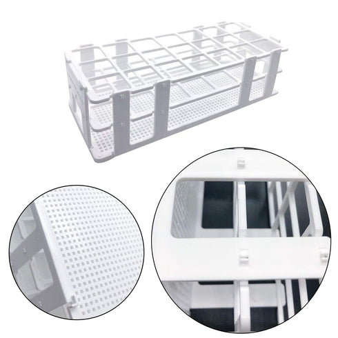 Plastic Test Tube Rack 2 Pack, 21 Holes Lab Holder for 30mm and Below Test Tubes, Detachable