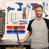 Peg Board, 4PCS Heavy Duty Metal Pegboard Wall Organizer, White Pegboard for Garage Craft Room Office Tool Organization