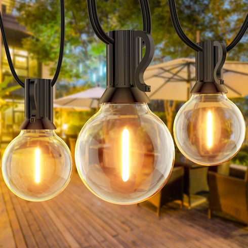 GLUROO Outdoor String Lights, 30FT LED Patio Lights Outdoor Wateproof with 15+1