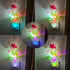 1W Plug-in Night Light with Auto Light Sensor, RGB LED Mushroom Night Light Wall Based Flower Lamp Energy Efficient
