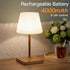 Waterproof,4000mAh Use,3 Dimmable 10.8"H- Shower Lamp Battery Rechargeable Cordless Table Lamp for Indoor & Outdoor