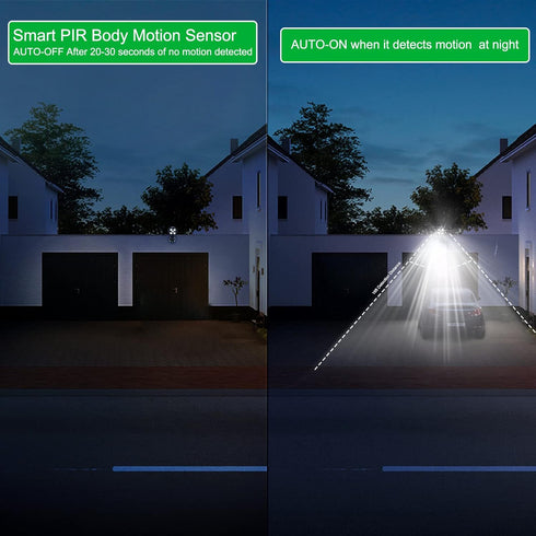 6000K 8W 600 2 Packs Motion Sensor Outdoor Lights, Battery Motion Sensor Light Outdoor, LED Spotlight Outdoor, LM