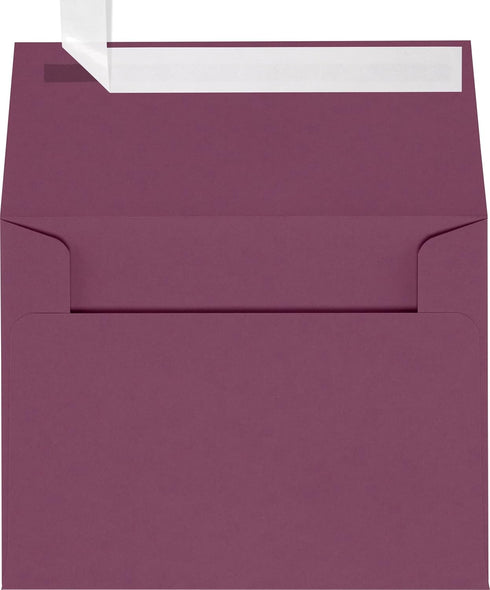 LUXPaper A2 Invitation Envelopes, Peel & Press, 4 3/8" x 5 3/4", Vintage Plum, 80lb. Text, 50 Qty