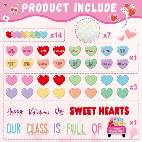 Valentine's Day Heart Paper Cutouts Bulk with Borders: Classroom Decorations for Craft Projects, School Party Decor