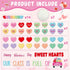 Valentine's Day Heart Paper Cutouts Bulk with Borders: Classroom Decorations for Craft Projects, School Party Decor