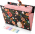 SKYDUE Expanding File Folder - Black - 5 Pockets Floral Accordion File Organizer for Important Documents