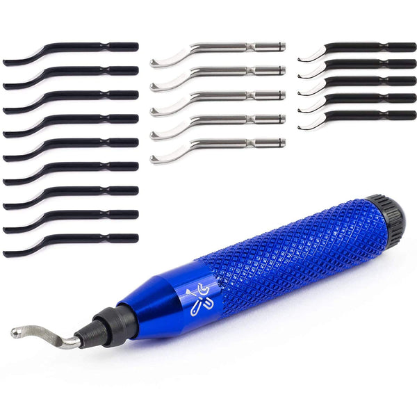 Deburring Tool Kit with 20 High-Speed-Steel Blades for Metal, PVC, Plastic, Copper, and Resin Art
