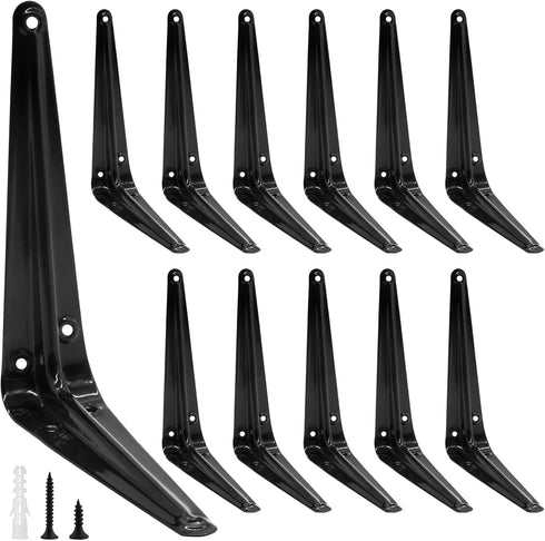 suiwotin 12pcs 6 Inch Shelf Brackets, Heavy Duty L Bracket, Shelf Corner Brace