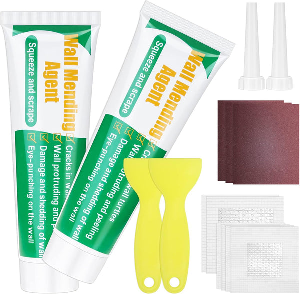 Drywall Repair Kit - Large Hole Patch Kit, Wall Mending Agent with Scraper, Easy to Fill Holes (2 Pcs)