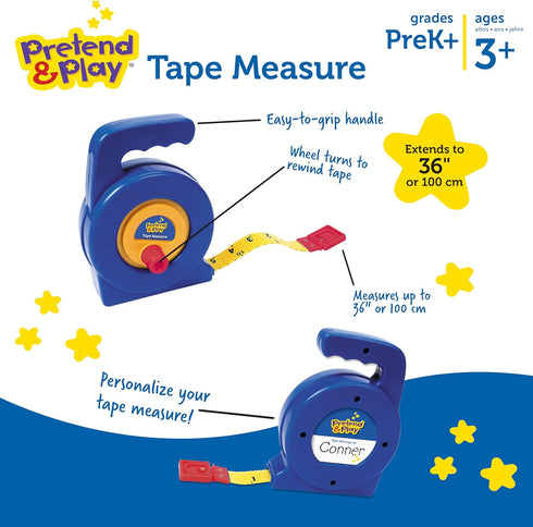 3" Counting Learning Resources Pretend Play Long Tape Measure - Kids Construction Toys, Preschool Activities, Pretend