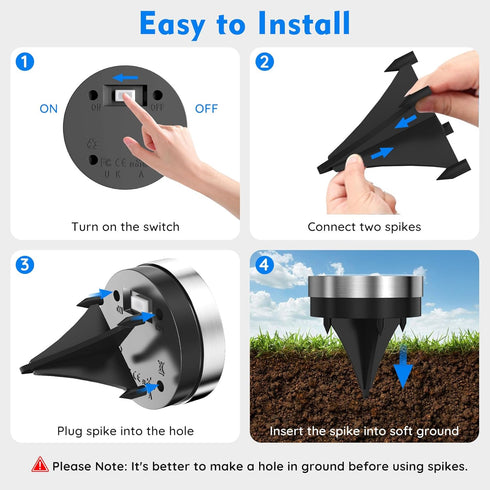 BANBANJO 8 Pack Solar Ground Lights Outdoor, Solar Lights Outdoor Waterproof, Mini Flat Solar-Powered Garden Light