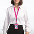 Wisdompro Office Lanyard, 5pcs 23 inch Polyester Neck Strap with Oval Clasp for ID Badges, Keys, Phones - Hot Pink