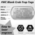 ElaraBerry 10 100 Pcs Blank Crab Trap Tags Stone Crab Pot Trap Sign with Zip Ties Stainless Steel Metal Engraving ID