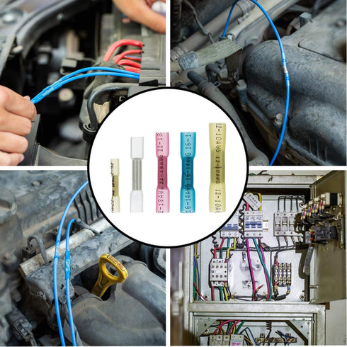Heat Shrink Wire Connectors - 128PCS Solder Seal Wire Connectors Insulated Waterproof Electrical Butt Splice