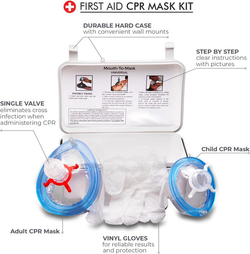 NOVAMEDIC 8.3x5x3.1, First Aid CPR Mask Kit for Adult, Child and Infant, Detachable Single Valve Pocket Resuscitator