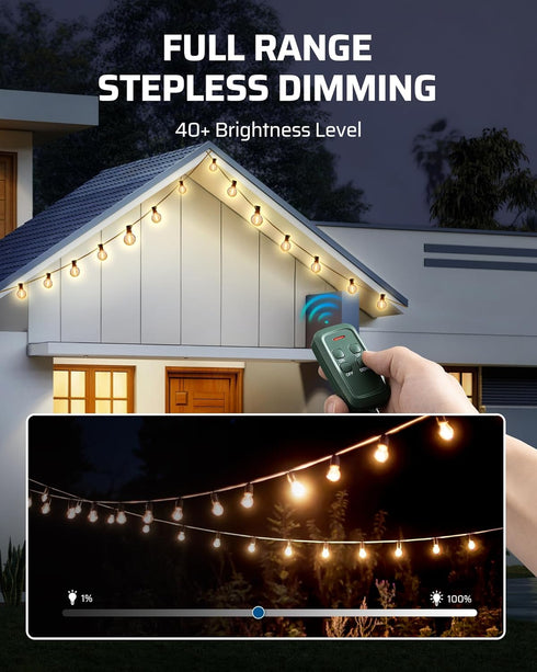 Dimmer Dimmer Dimmer 100FT Dimmable Bulbs DEWENWILS Outdoor for String Lights, Remote Switch, Weatherproof Plug, Range