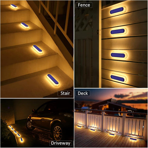 Mailbox (4 Pack) YiLaie Solar Step Lights Outdoor Waterproof, Warm White Solar Stair Lights Outdoor Solar Powered