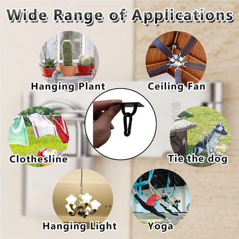 Stainless Steel Ceiling Hooks - Pad Eyes Plate Marine Hardware Hooks with Screws