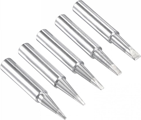 uxcell Lead-free Soldering Iron Tip Flat Edge Replacements, 5Pcs for Soldering Station
