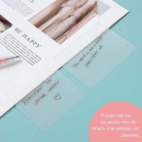 Transparent Sticky Notes Pad, 3x4 Inch, Clear Sticky Notes for Message Reminder, 10 Packs 500 Sheets