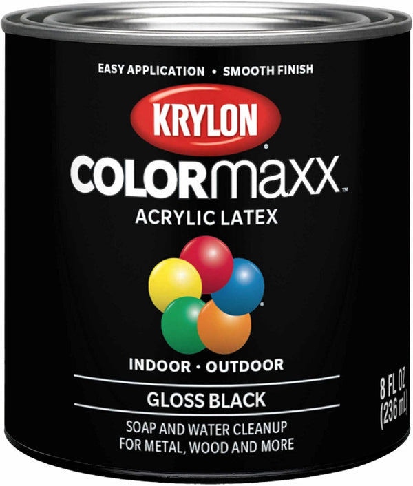 1/2 pt Krylon K05605007 Black COLORmaxx Paint & Primer - Gloss