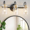 Apenath 3 Light Bathroom Vanity Light, Black and Gold Bathroom Wall Light Fixtures