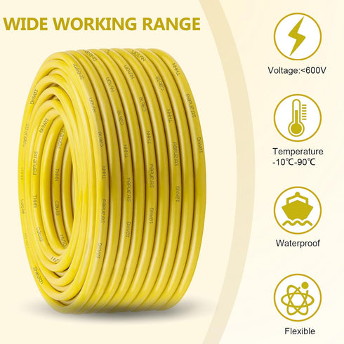 4 10 4 600V (4 THHN Wire Gauge FT, AWG Stranded OFC Copper Electrical Building Wire with Nylon Jacket PVC Insulation
