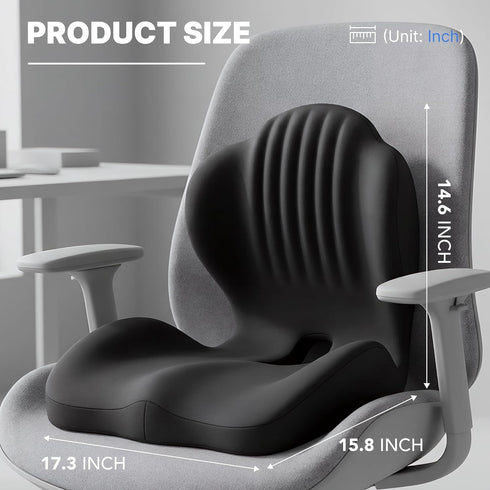 Tailbone Ergonomic Seat Cushion, Office Chair Seat Cushions with L-Shaped Design, Memory Foam Orthopedic Cushion