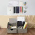 UnionBasic Desk Organizer, Multi-functional Leather Desktop Office Organizer, Pen Holder - Business Card/Pen/Pencil/Mobile Phone/Stationery Holder Storage Box, Oiled Leather Grey by UnionBasic