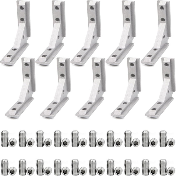 10Pcs 15 Series ULS Aluminum Extrusion Profile Connector Brackets with Corner Pieces and Screws
