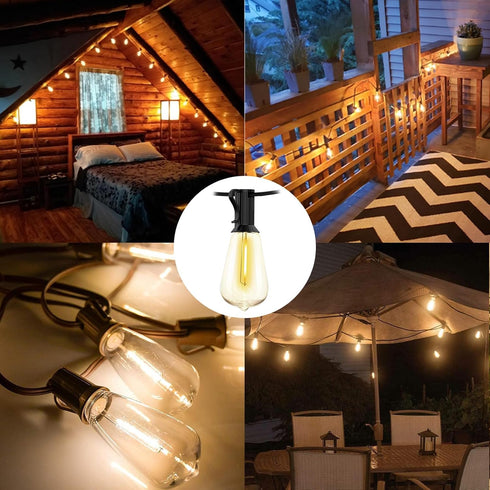 25 Pack ST40 LED Replacement Light Bulbs, Vintage Waterproof Shatterproof Dimmable E17 LED Bulbs, Warm White 2700K