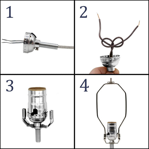 Creative Hobbies Lamp Kit for Liquor Bottles, Includes All Adapters, Socket, Cord and Harp (Antique)