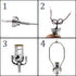 Make a Lamp or Repair Kit - All Essential Hardware, 3 Way Socket, and Matching Electric Cord (Bronze)