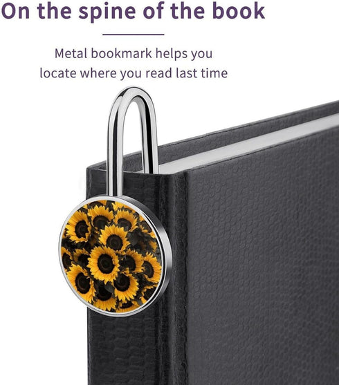 FekiLoot 1" A Bouquet of Black Sunflowers Bookmark Cool Unique Metal Bookmark Fantasy Hook Book Mark Vintage Book