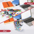 OIF Acrylic Pen Holder, 360-Degree Rotating Pencil Organizer with 6 Compartments for Kids, Office Desk