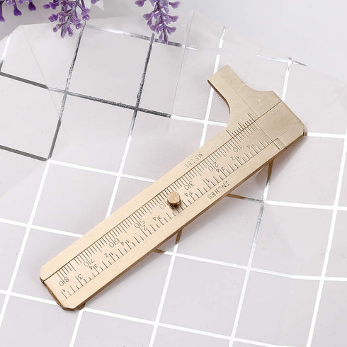Shuxy Retro Vernier Caliper Mini Brass Sliding Pocket Caliper, Copper Alloy for Measuring Gemstones, 80 mm /3.15"