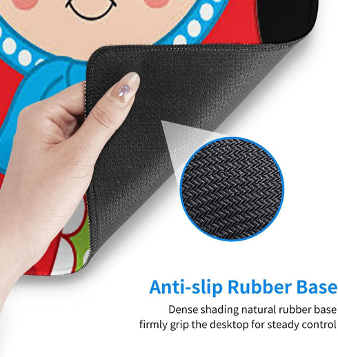 Hwxzupm 16x29.5 Inch Russian Nesting Dolls Gaming Mouse Pad Large - Non-Slip Desk Mat with Stitched Edges, Durable