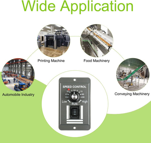 DC 12-60V Motor Speed Controller, 20A Adjustable PWM Switch for Electric Motor Speed Regulation