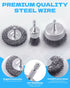 24 Set 1/4-Inch Rocaris PCS Wire Wheel Brush for Drill , Carbon Steel Drill Wire Brush with Hex Shank for Rust Removal