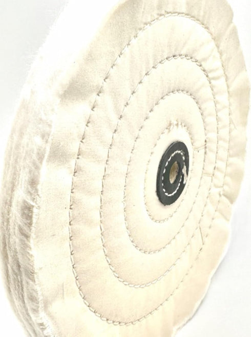 2 Pack 8” BBC Buffing Wheel - 60 Ply, Bleached Balloon Cloth for Bench Motor, Ultra Smooth Polishing Wheel