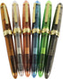 Gullor Jinhao 992 Plastic Fountain Pen, Transparent, 6 Colors, 6PCS with Golden Clip