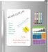 Small Magnetic Whiteboard for Fridge, 17" x 11" with Kitchen Conversion Chart Magnet, 4 Markers, 1 Eraser