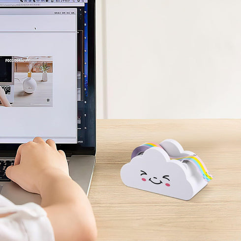 STOBOK Desktop Tape Dispenser - Creative Cloud Holder with Rainbow Tape Roll Cutter for Kids Art Craft