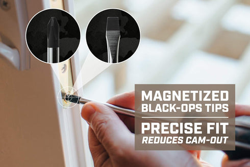 Spec Ops Tools 4-Piece Screwdriver Set, Phillips & Slotted with Magnetic Tip