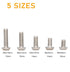 binifiMux 50pcs T20 M4 Torx Bolts Button Pin Head Security Screws Assortment Kit with Wrench, Stainless Steel,